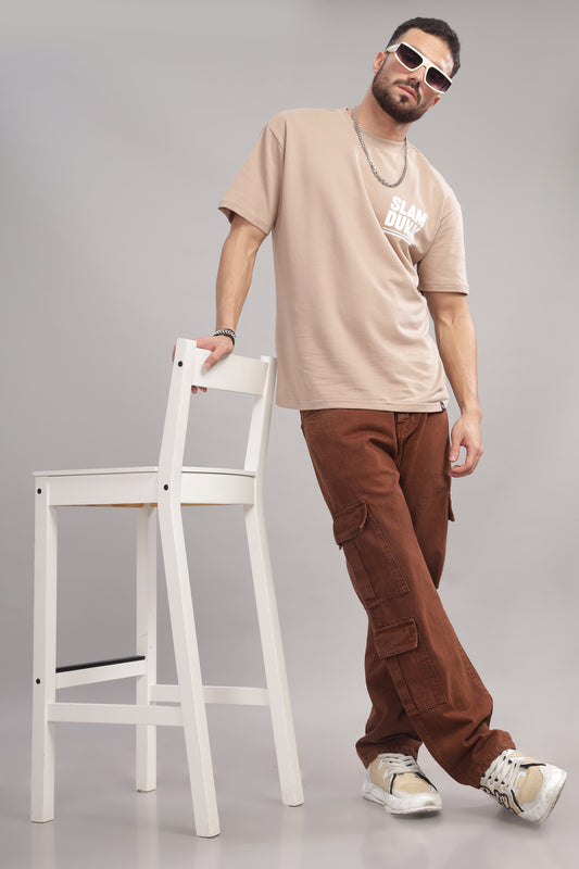 8 Pocket Cargo Denim | Baggy Fit Jeans | Brown