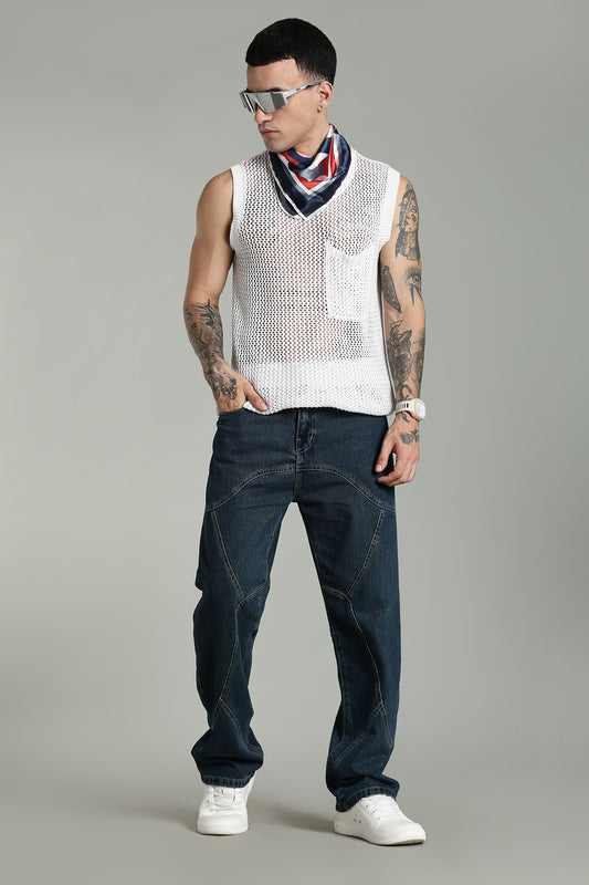 Seam Detail Denim Jeans – Dark Indigo