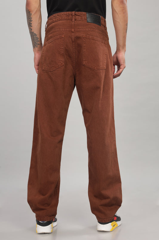 Plain Baggy Brown Jeans