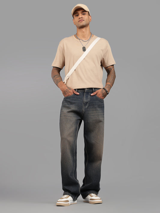 Dark-Indigo Brown Tint - Baggy Fit Jeans