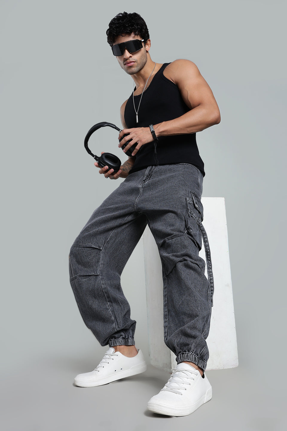 Dark grey 6-Pocket Cargo Jogger - Baggy Fit