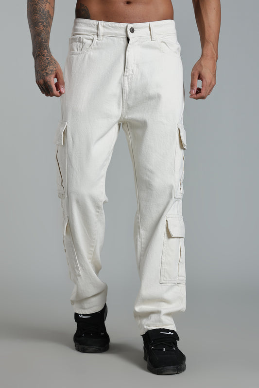 8 Pocket Cargo Denim | Baggy Fit Jeans | Off-White