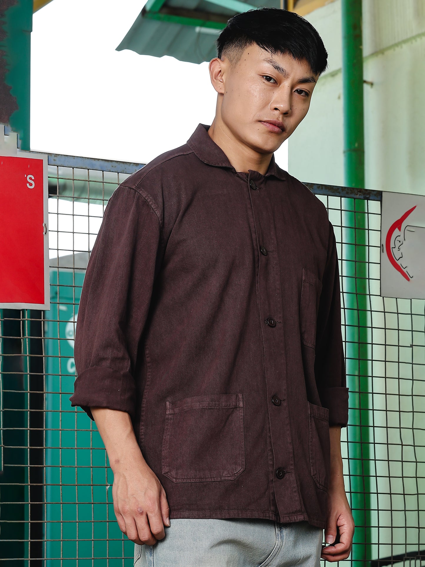 Coffee Brown Drop Shoulder Shirt | Baggy Fit