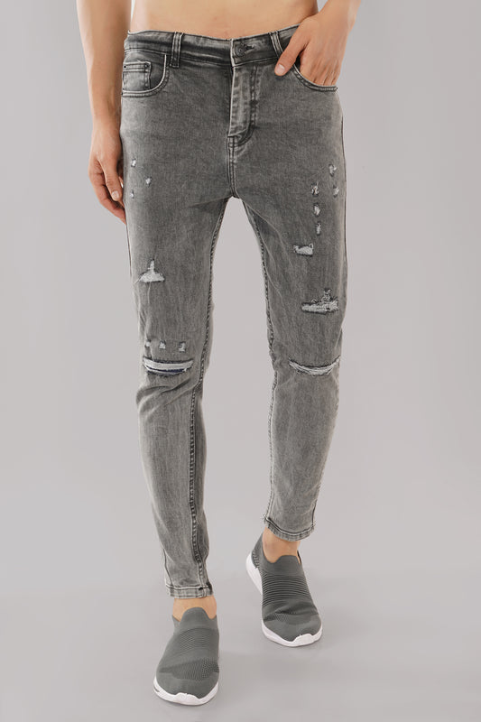 Ripped Skinny Light Grey Jeans