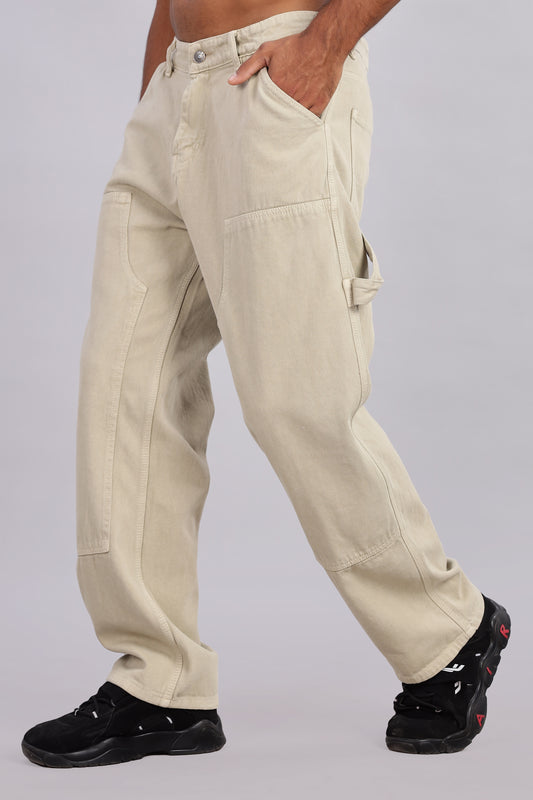 Beige Carpenter Jeans