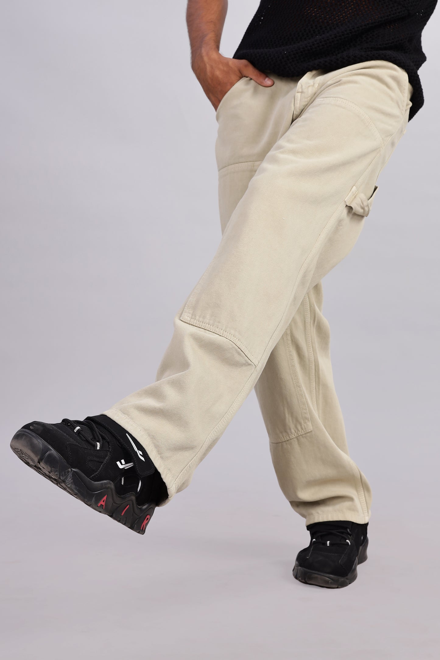 Beige Carpenter Jeans