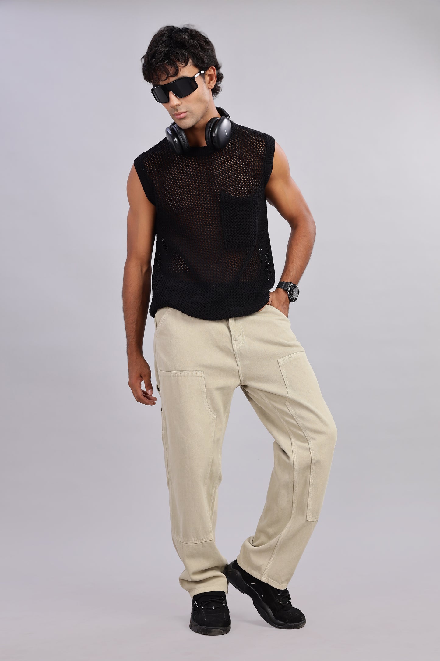 Beige Carpenter Jeans