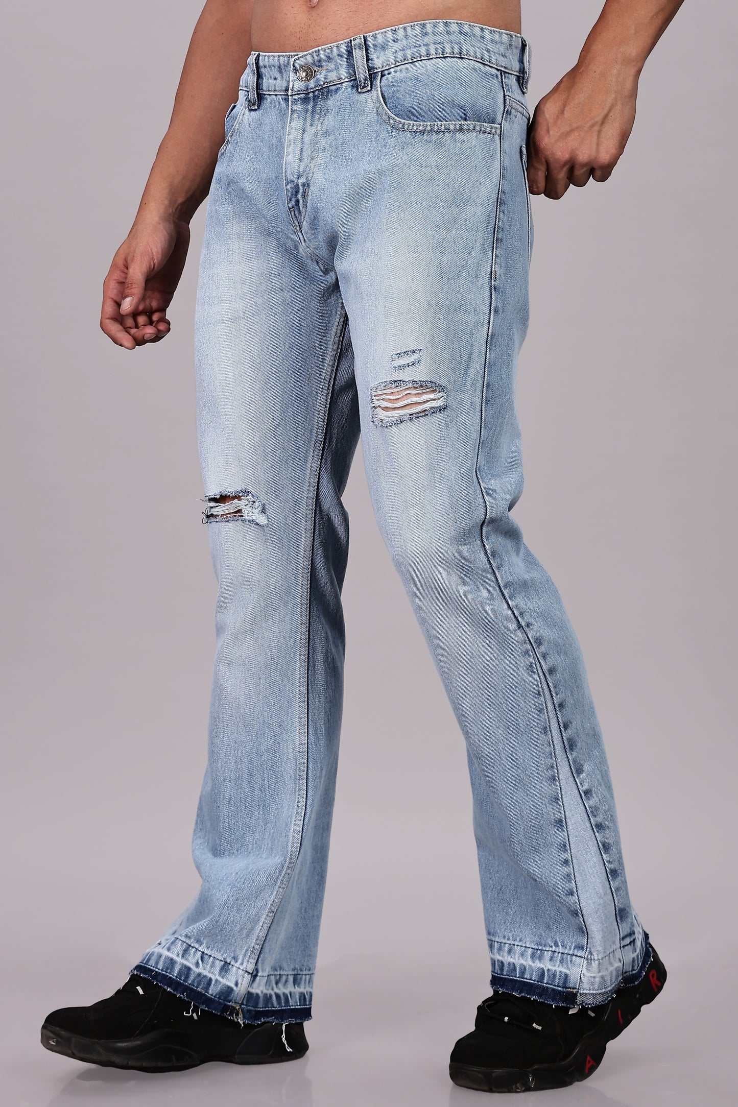 Men's Light Blue Flared Jeans