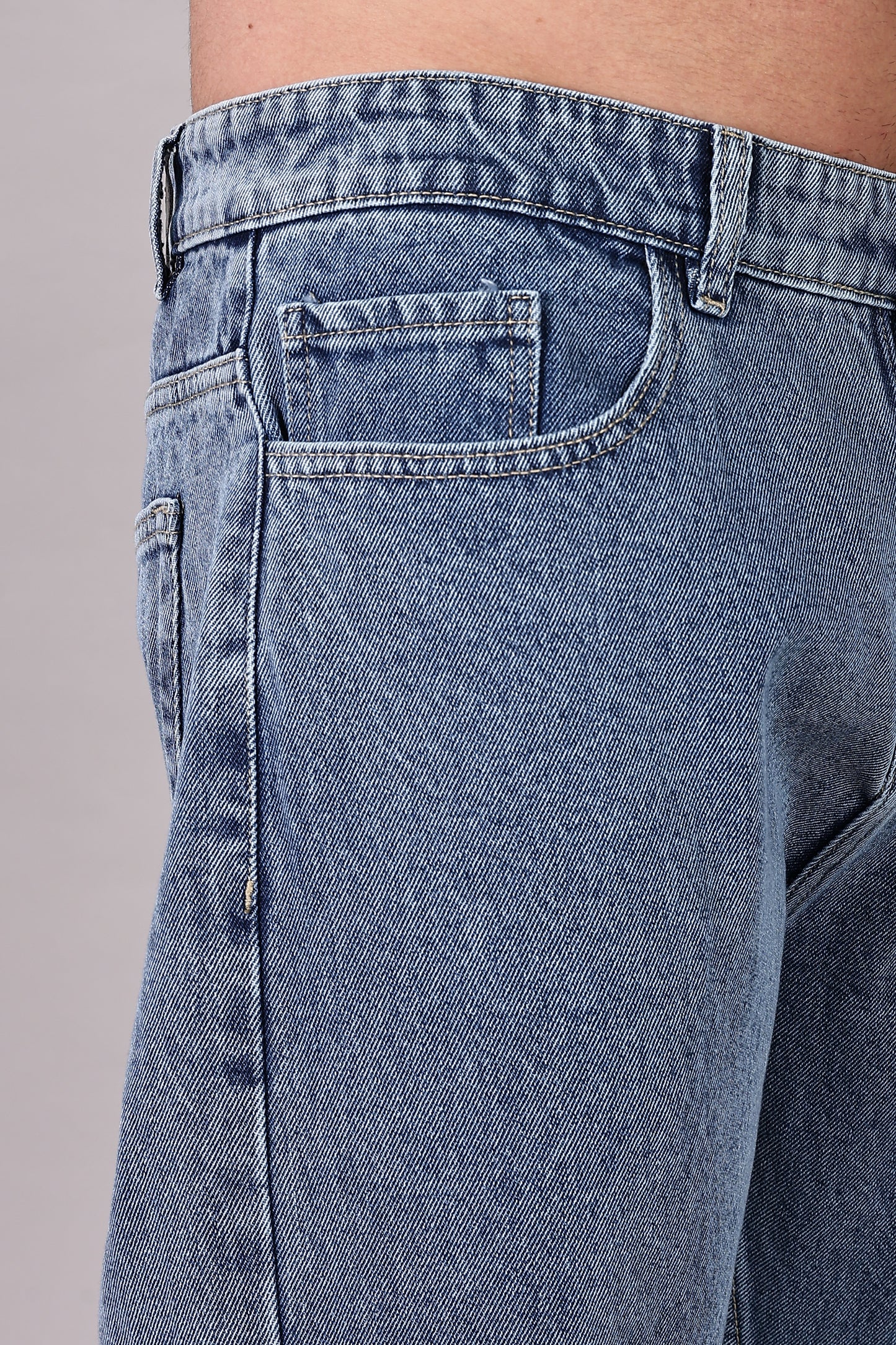 Medium Blue Ripped Jeans | Baggy Fit