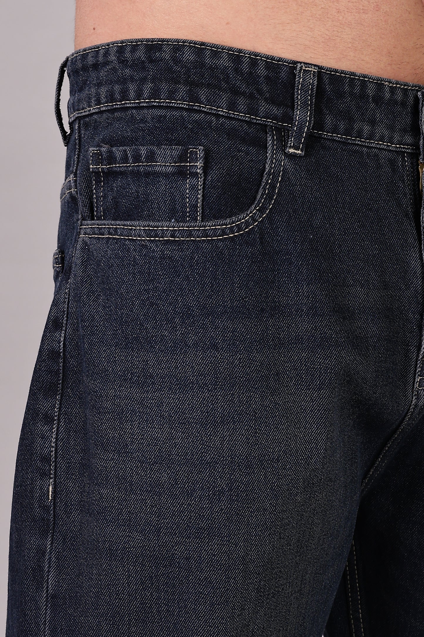 Dark Vintage Blue Ripped Jeans | Baggy Fit