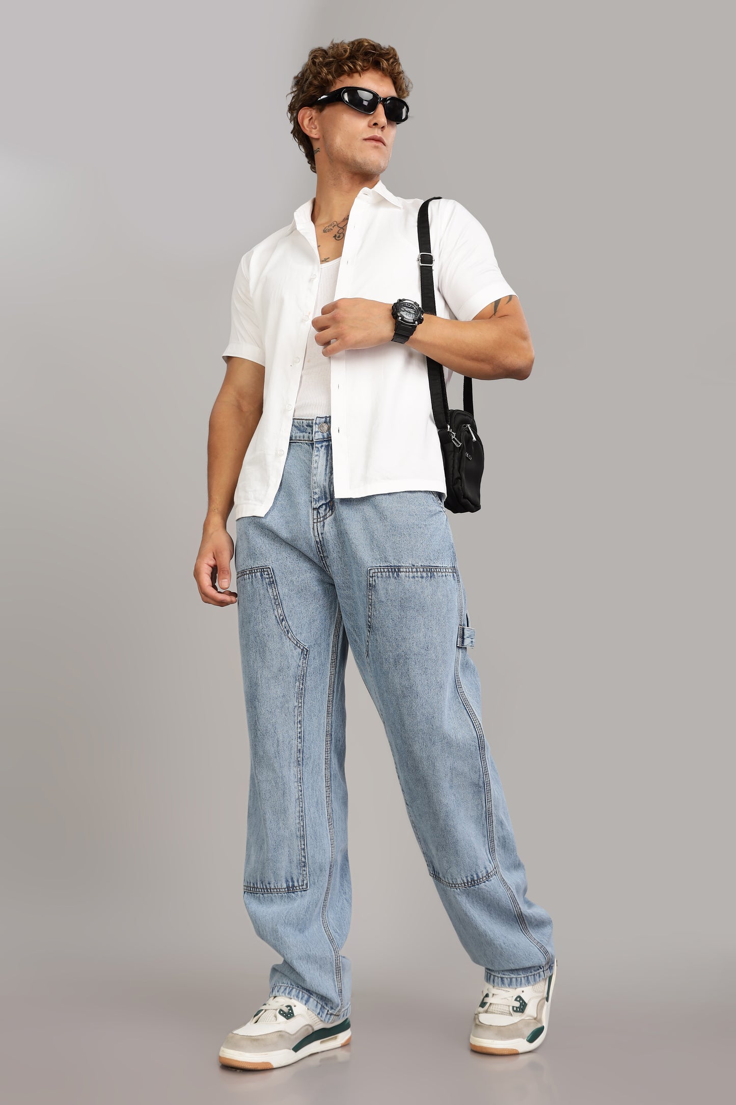 Carpenter Light Blue Jeans | Baggy Fit