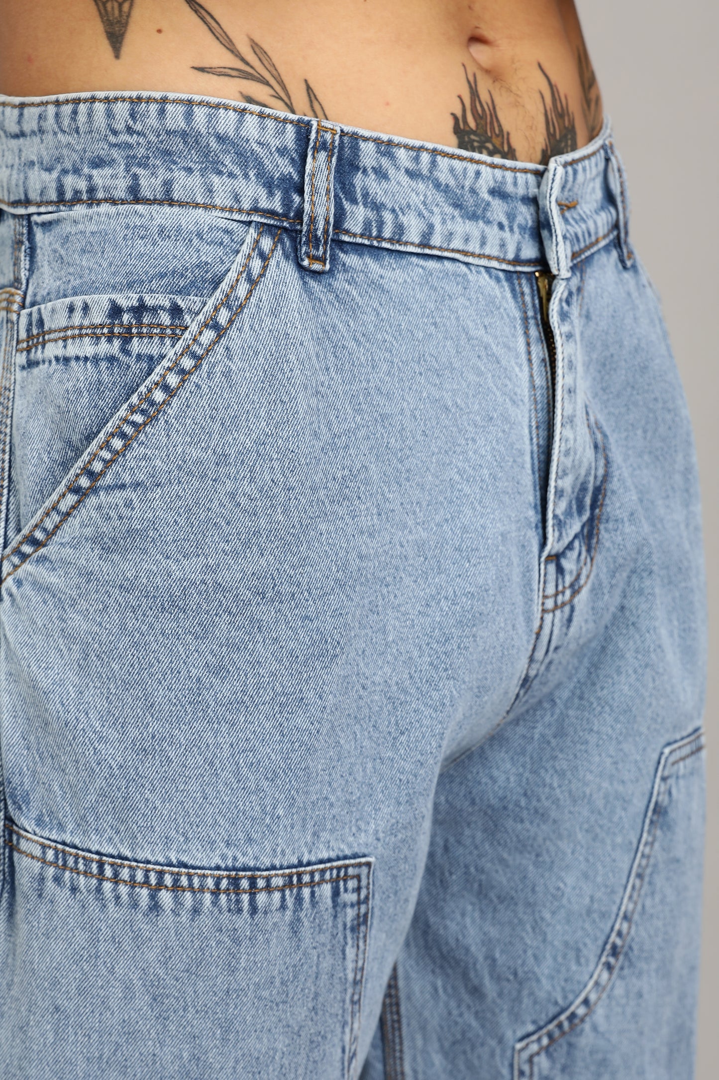 Carpenter Light Blue Jeans | Baggy Fit
