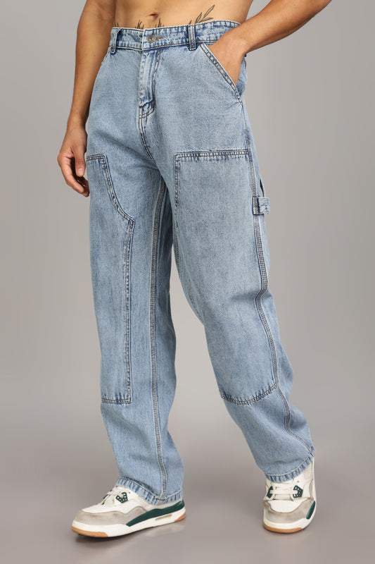 Carpenter Light Blue Jeans | Baggy Fit