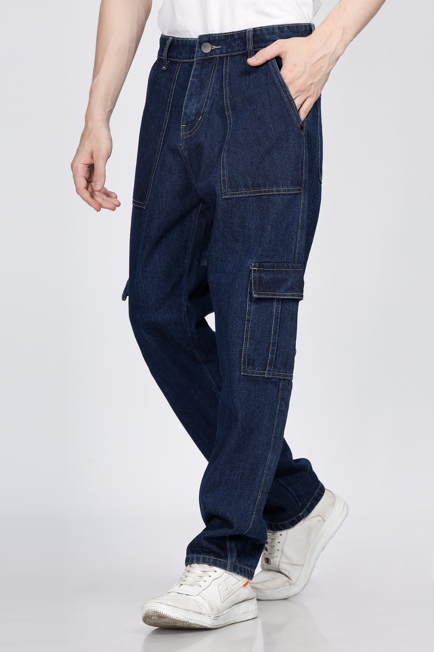 6 Pocket Cargo Dark Blue Jeans