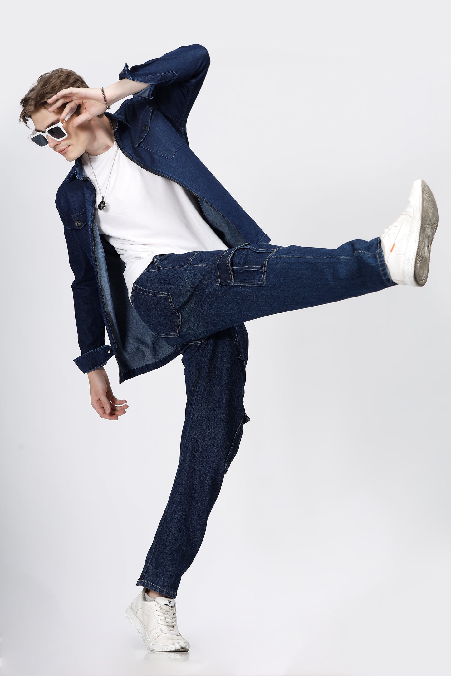 6 Pocket Cargo Dark Blue Jeans