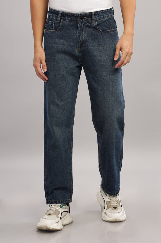 Plain Baggy Green Blue Jeans