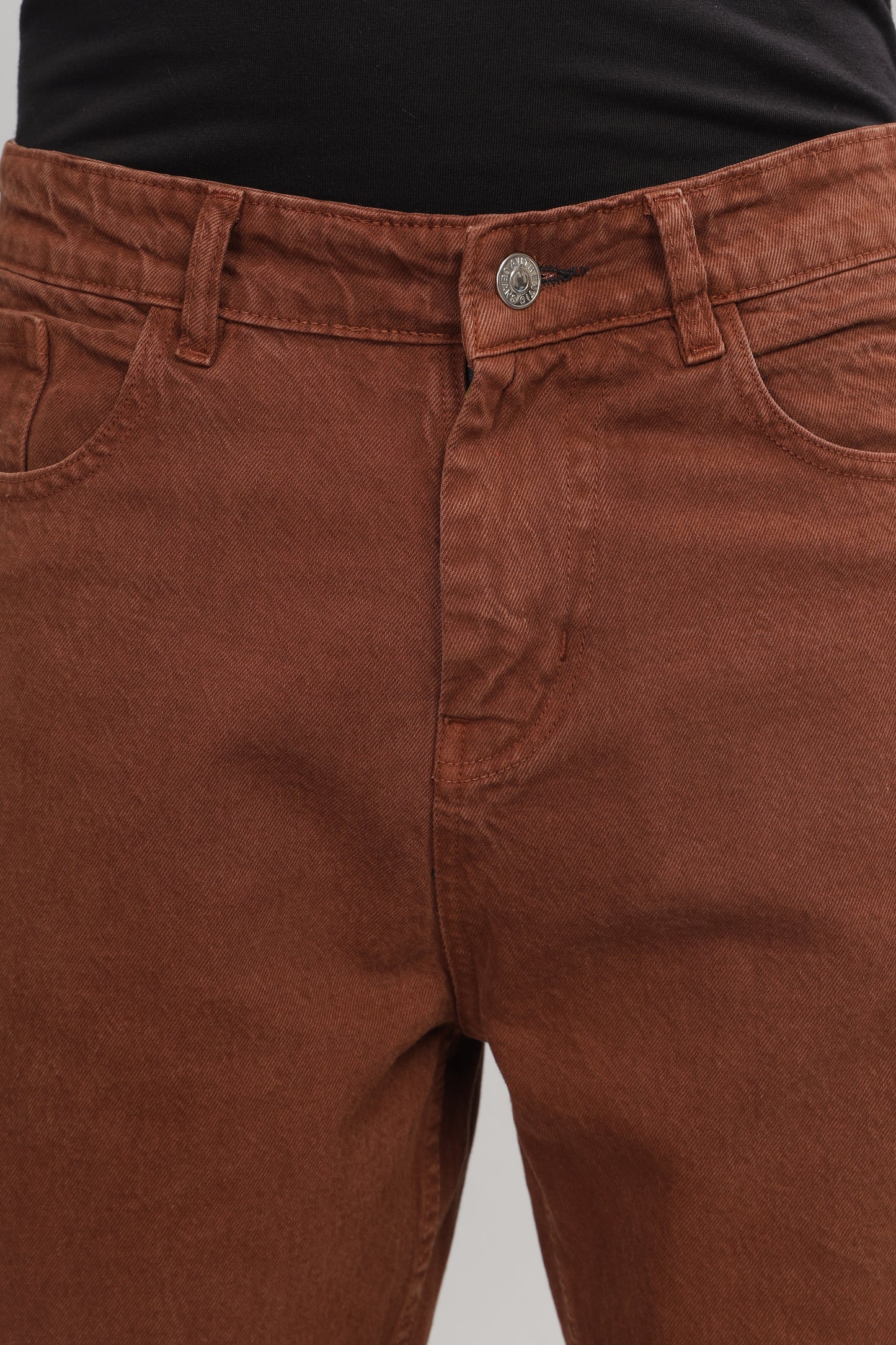 Plain Baggy Brown Jeans