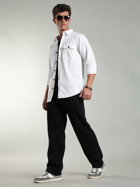 White cotton Shirt | Regular Fit