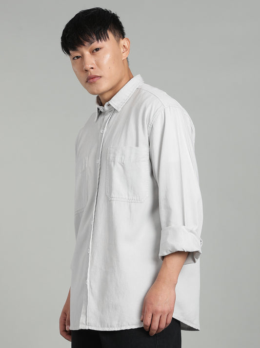 Ash Grey Oversized/ Relax Fit Shirt