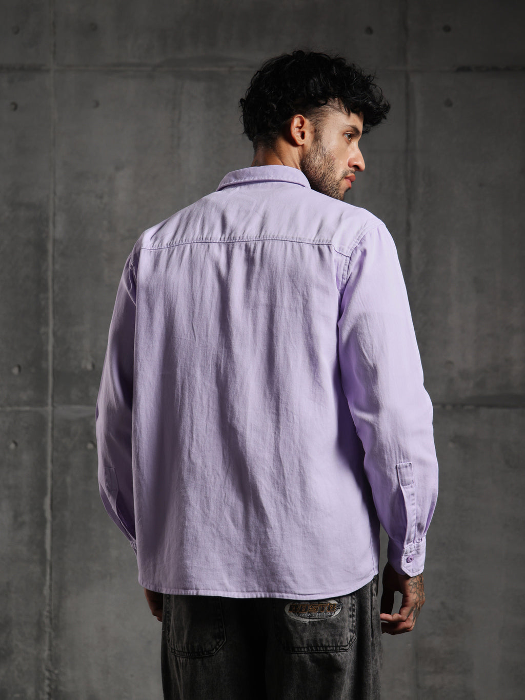 Double Flap Pocket Shirt- Relax/Baggy Fit - Lavender