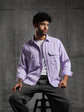 Double Flap Pocket Shirt- Relax/Baggy Fit - Lavender