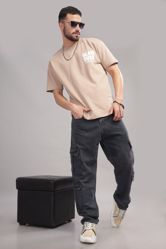 8 Pocket Cargo Denim | Baggy Fit Jeans | Dark Grey