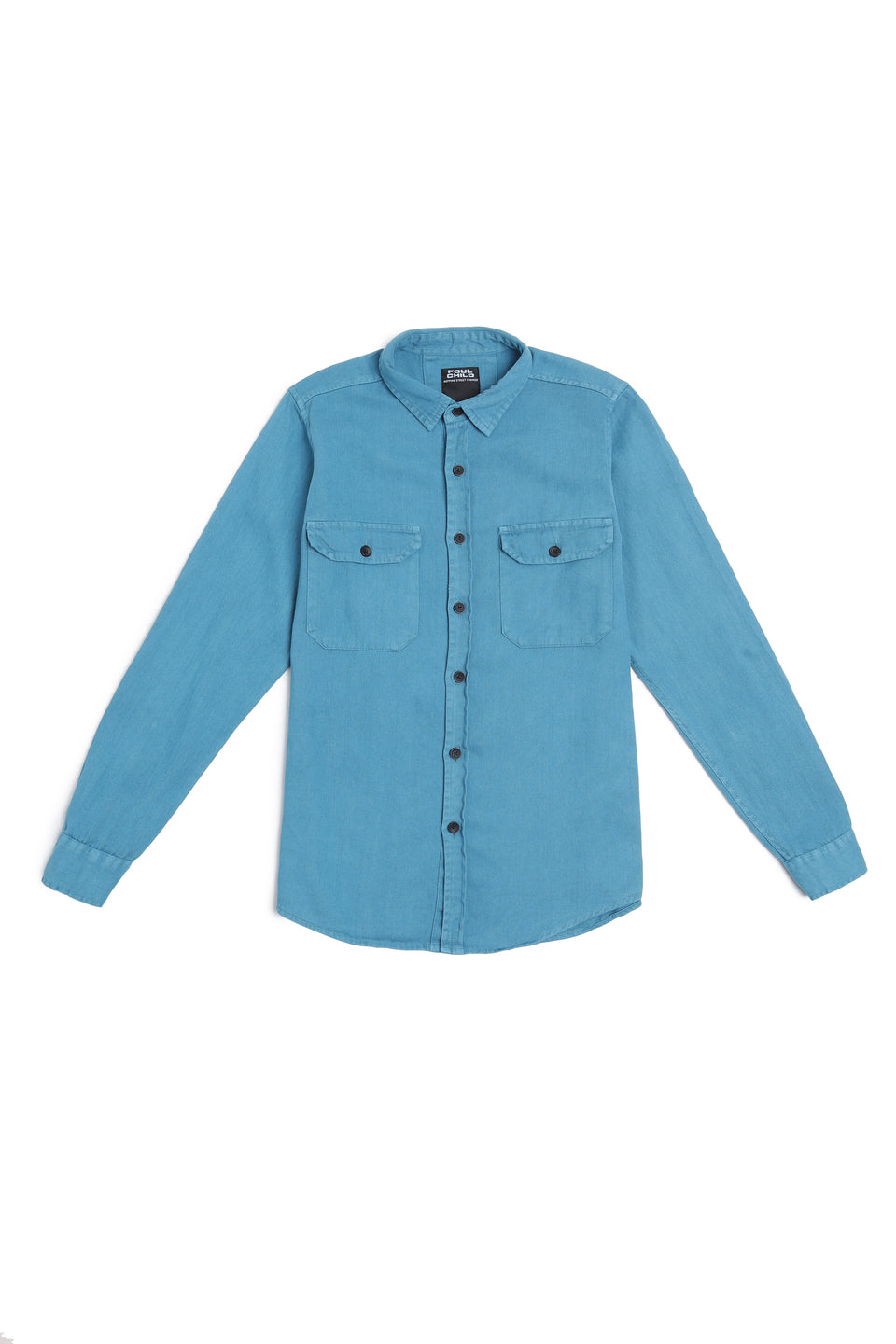 Turquoise Regular Fit Denim Shirt