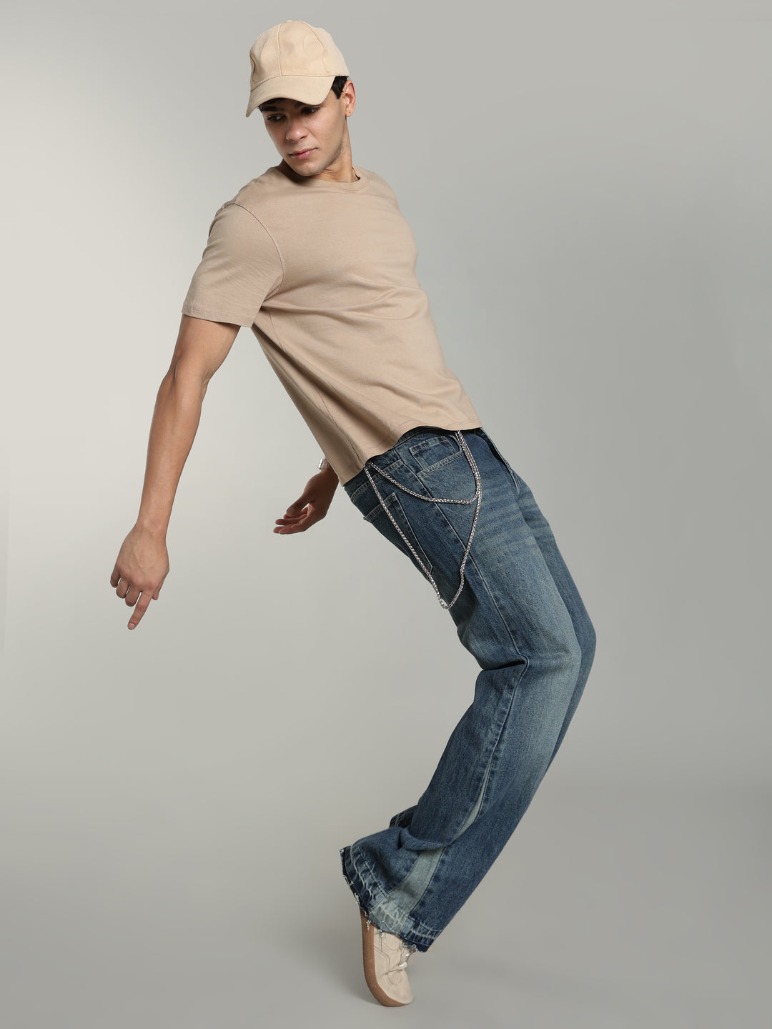 Men's Blue Flared Jeans Plain