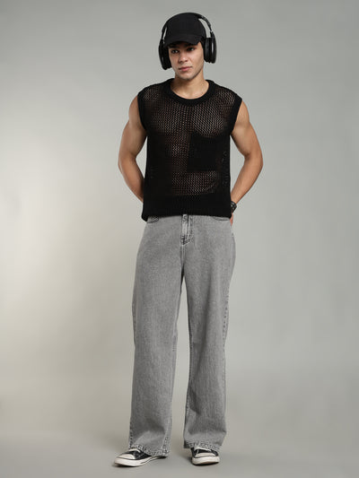 Ash Grey Wide Leg Jeans