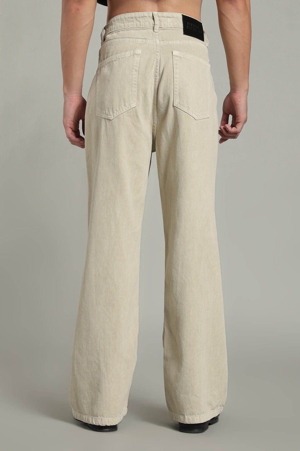 Wide Leg Ecru Jeans- Beige