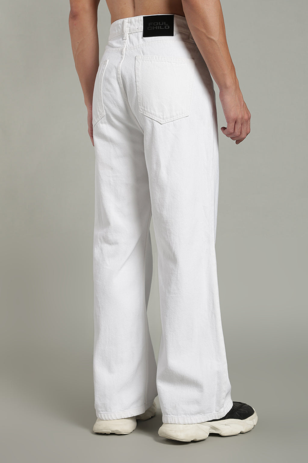 Wide Leg Ecru Jeans- White