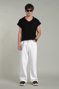 Wide Leg Ecru Jeans- White