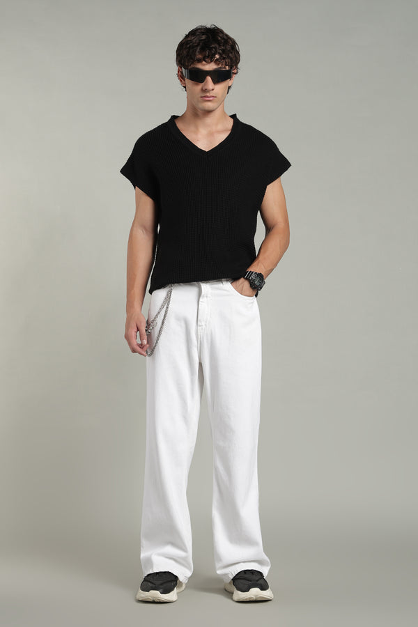 Wide Leg Ecru Jeans- White