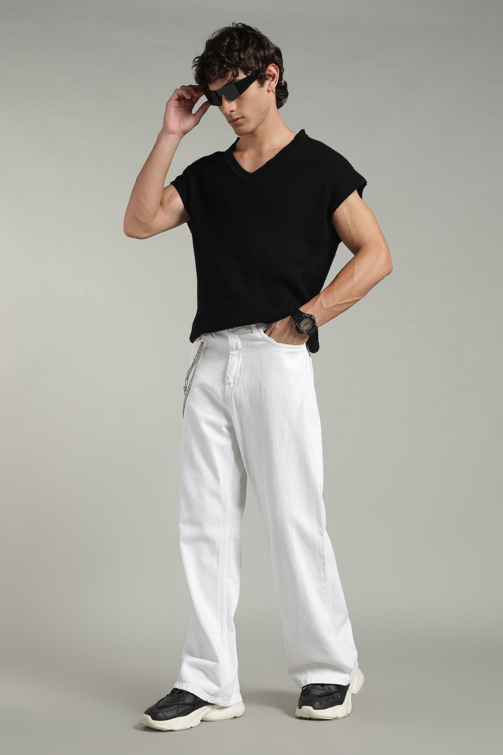 Wide Leg Ecru Jeans- White