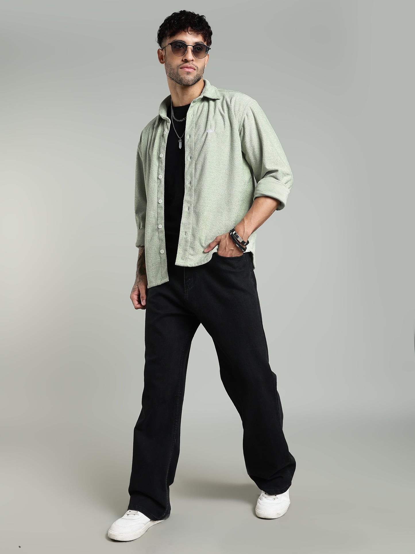 Mint Green Soft Textured Shirt