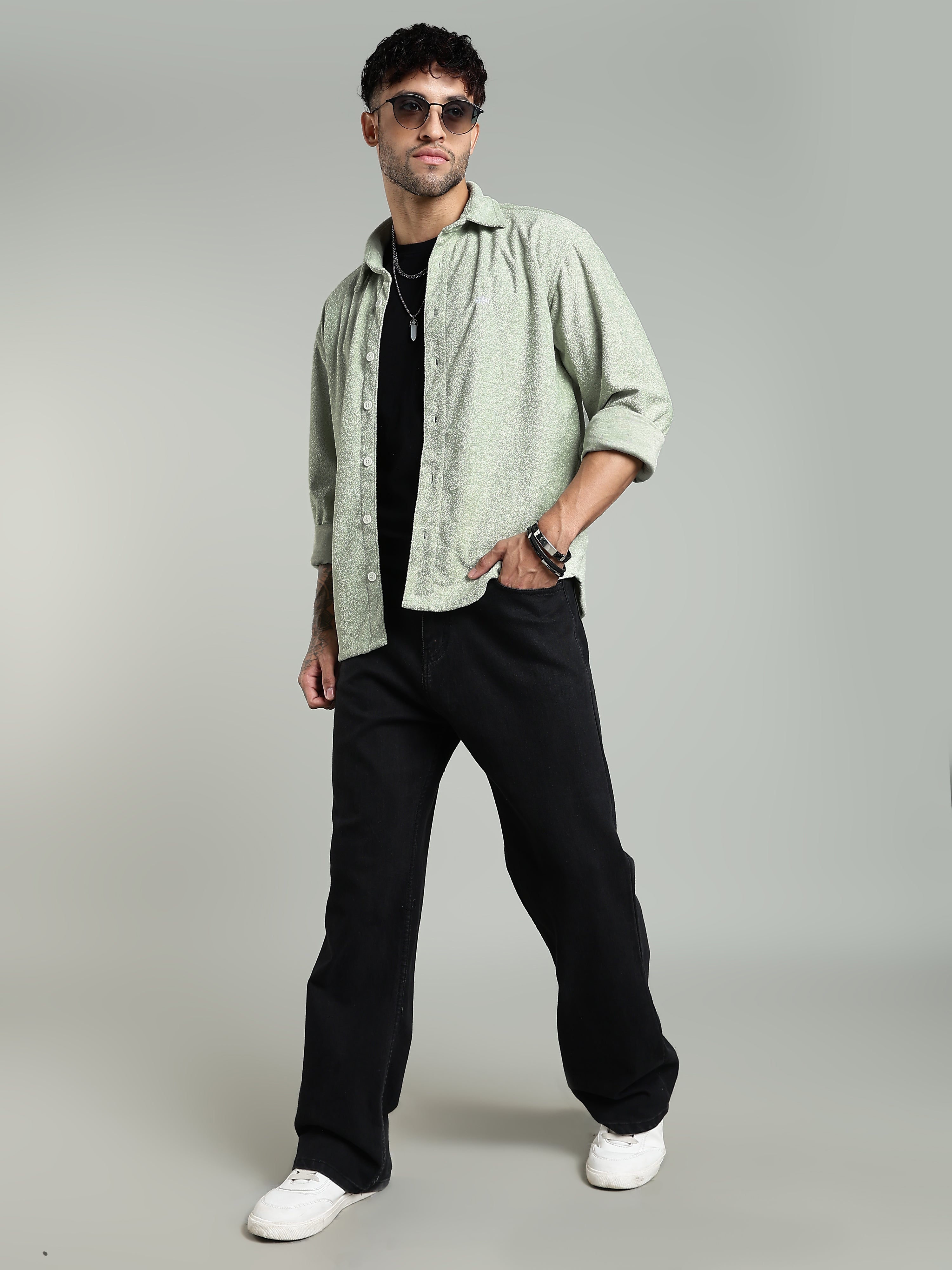 Mint Green Soft Textured Shirt