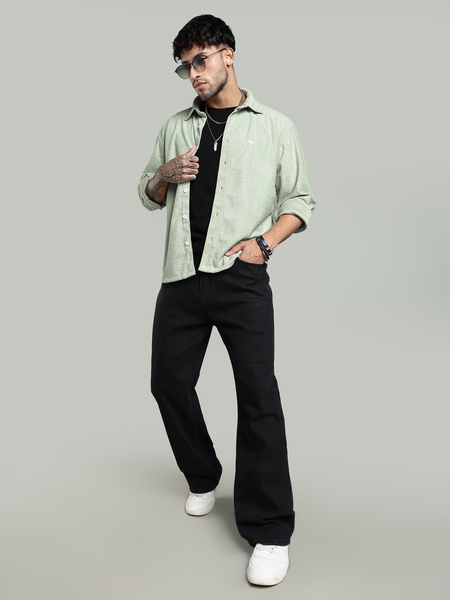 Mint Green Soft Textured Shirt