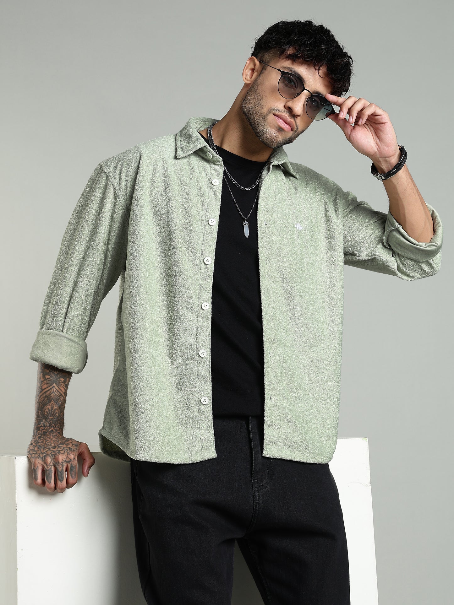 Mint Green Soft Textured Shirt