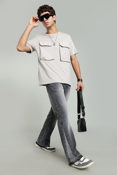 Grey Flared Jeans