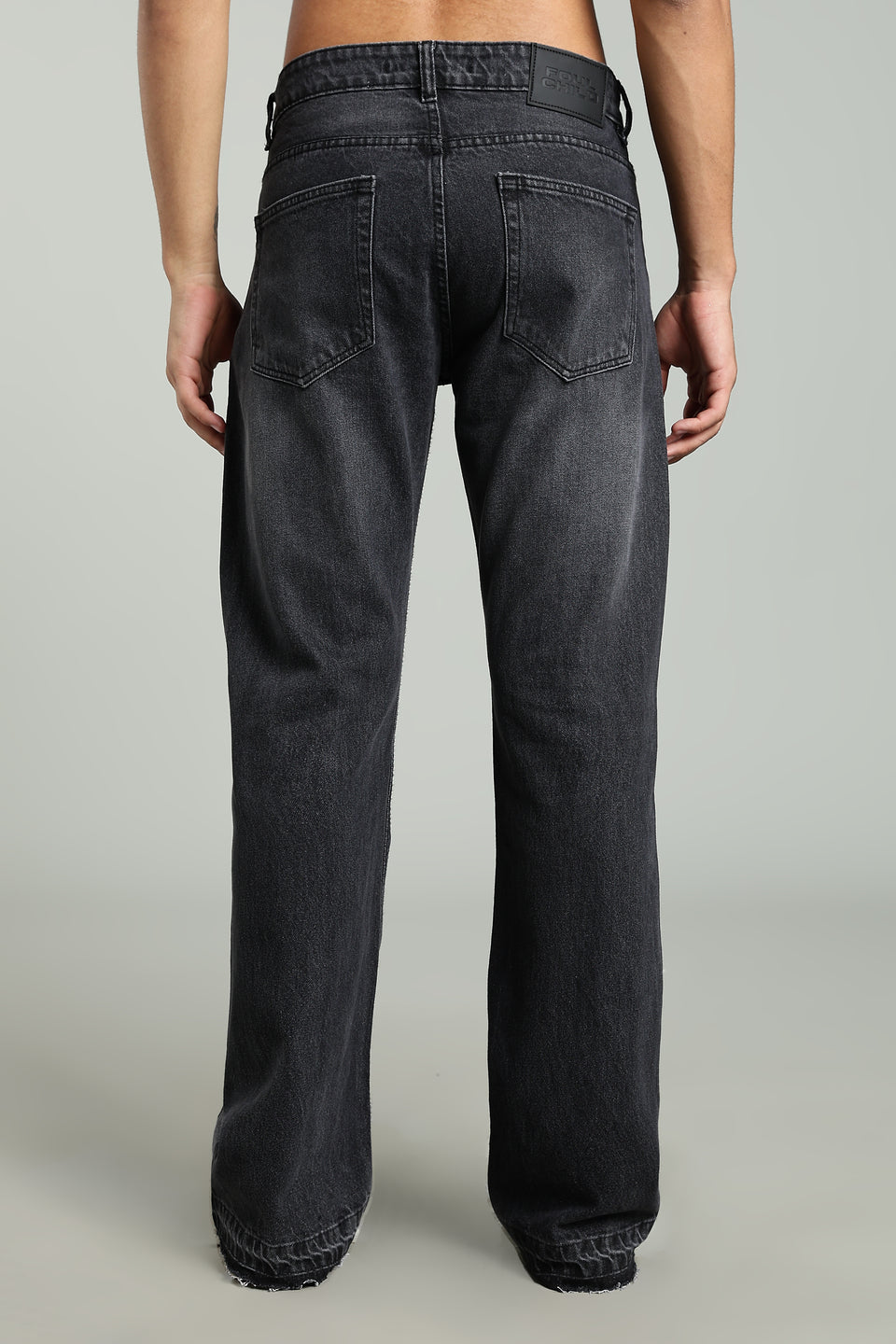 Black Grey Flared Jeans