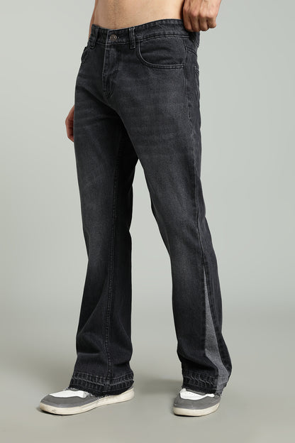 Black Grey Flared Jeans