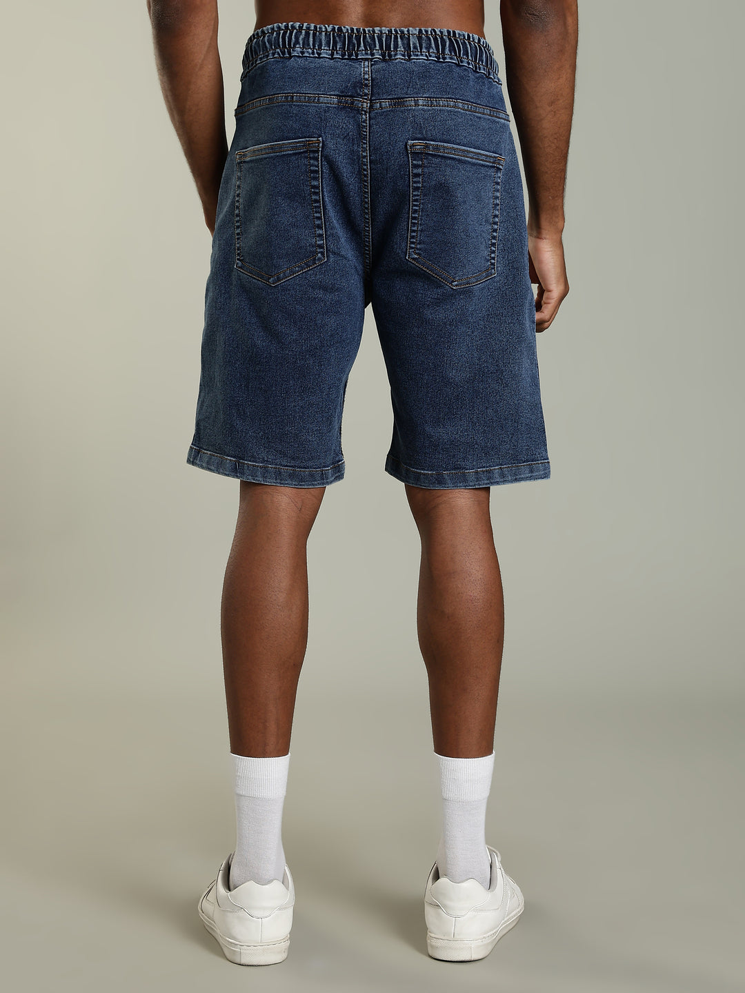 Elastic Waist Classic Fit Denim Shorts – Deep Indigo