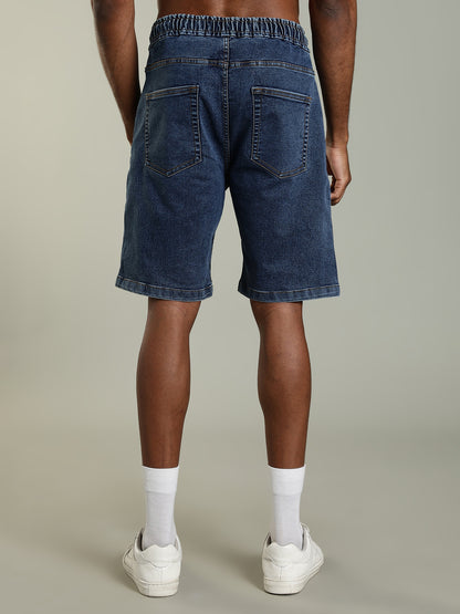 Elastic Waist Classic Fit Denim Shorts – Deep Indigo