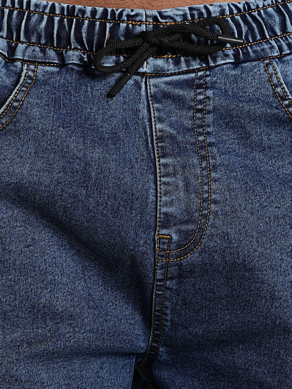 Elastic Waist Classic Fit Denim Shorts – Deep Indigo