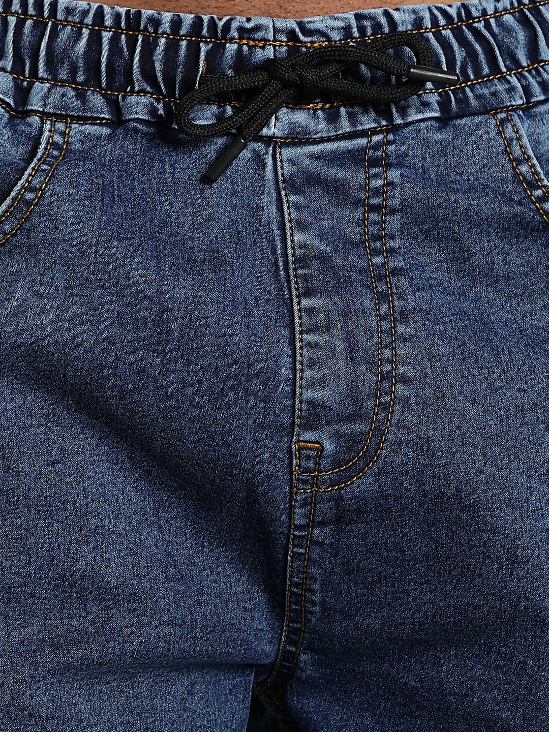 Elastic Waist Classic Fit Denim Shorts – Deep Indigo