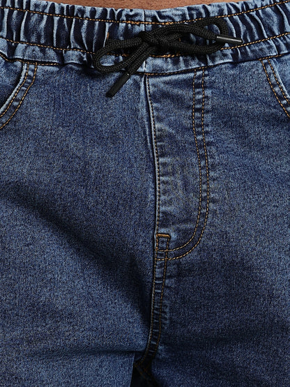 Elastic Waist Classic Fit Denim Shorts – Deep Indigo