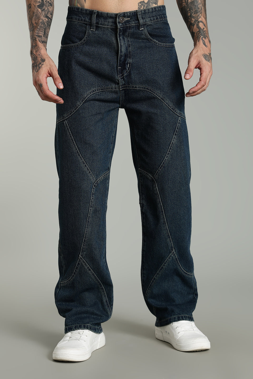 Seam Detail Denim Jeans – Dark Indigo