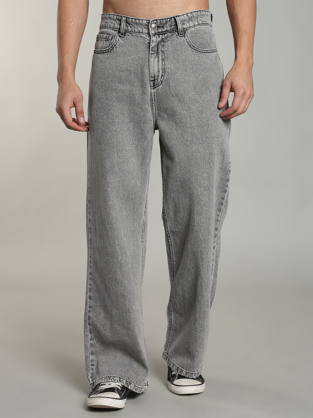 Ash Grey Wide Leg Jeans