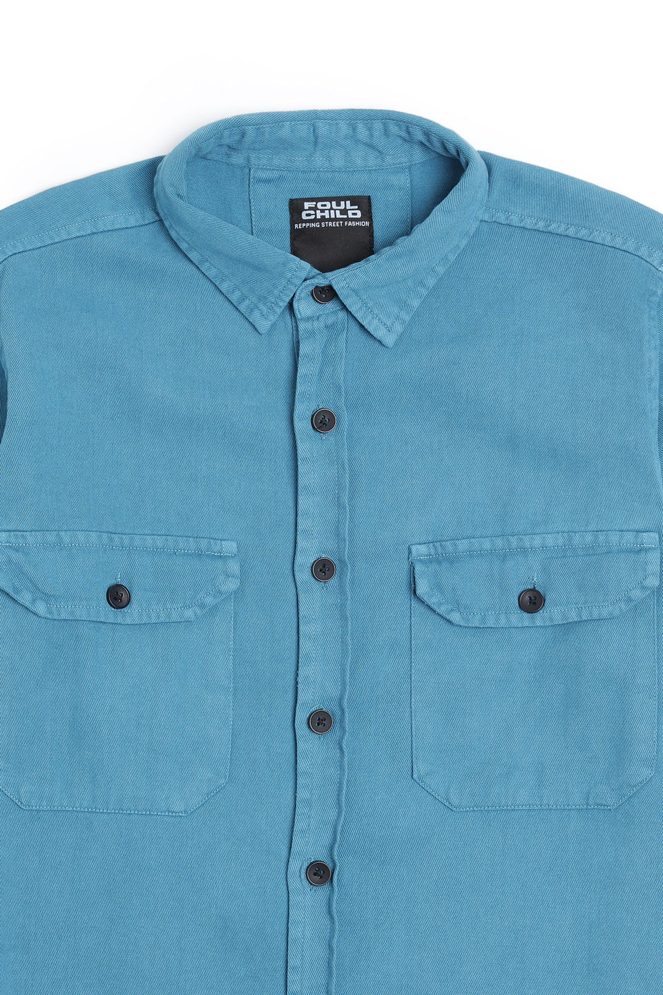 Turquoise Regular Fit Denim Shirt