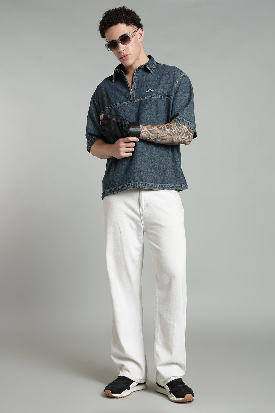 Boxy Fit Zipper Shirt